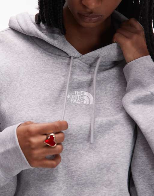 The North Face Essential oversized logo sweatshirt in light grey, 3 of 4