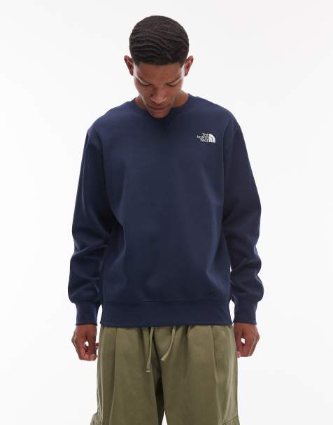 The North Face Essential oversized logo sweatshirt in navy - view 1