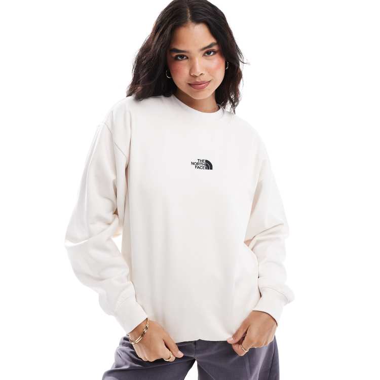 ☆THE NORTH FACE☆ White Label Essential Sweatshirt BEIGE BR The North Face Essential oversized logo sweatshirt in off