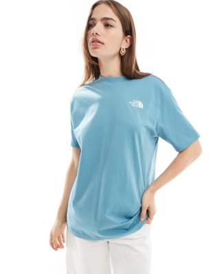 Shop The North Face Essential oversized logo t shirt in blue Online – Trendy & Affordable Fashion
