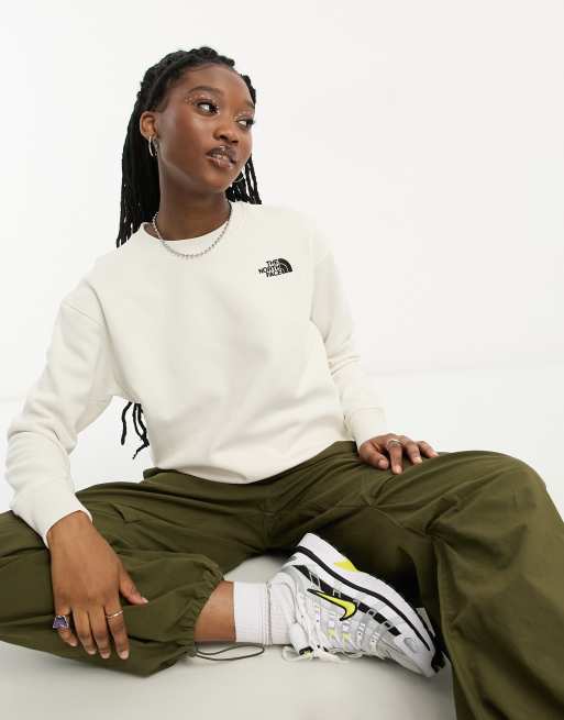 The North Face Essential oversized sweatshirt in cream Exclusive at ASOS