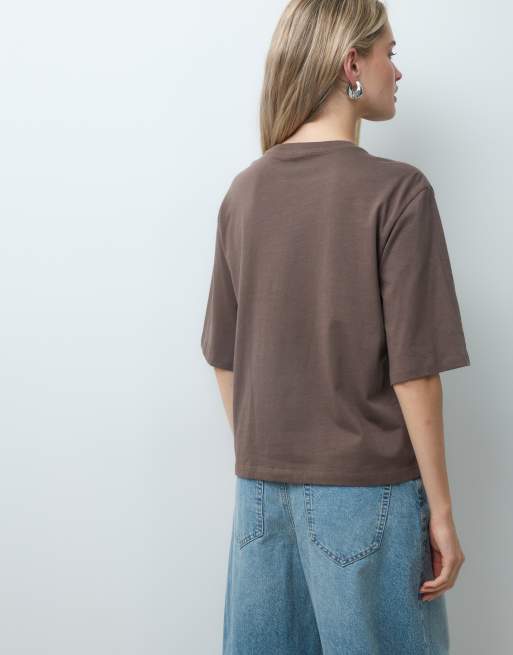 The North Face Essential Simple Dome Boxy T-Shirt in rauchbraun, 4 von 4