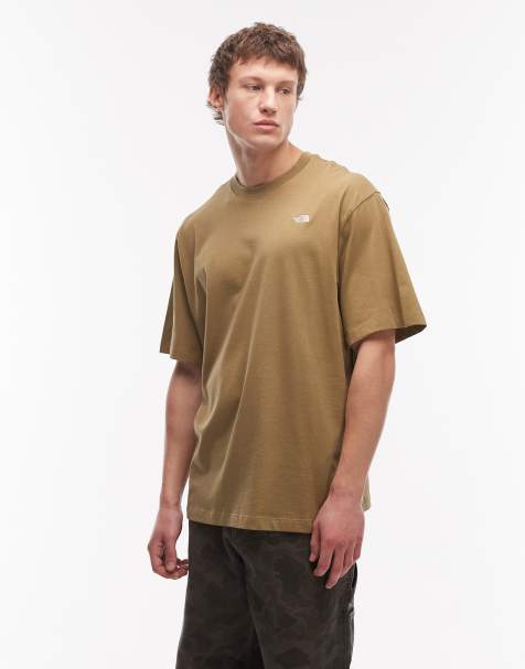 The North Face – Essential Simple Dome – Brązowy T-shirt oversize z logo - view 1