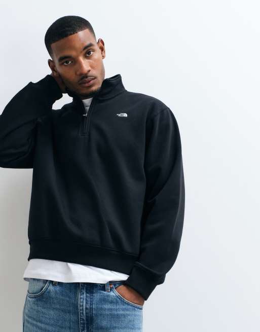 The North Face Essential Simple Dome relaxed 1/4 zip in black, 2 of 5