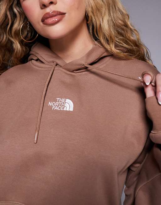 The North Face - Essential - Sweat à capuche oversize avec logo - Marron, 3 de 4