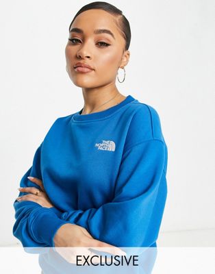 The North Face Essential sweatshirt in blue Exclusive at ASOS  | ASOS
