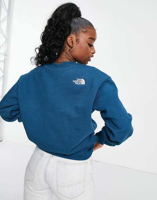 North face best sale sweatshirt blue