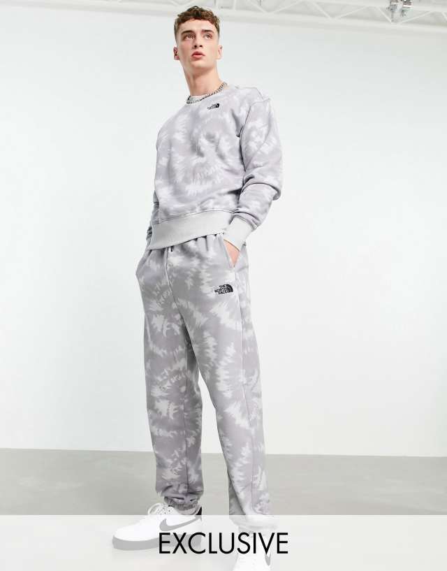 The North Face Essential sweatshirt in gray tie dye Exclusive at ASOS