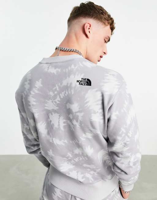 The North Face Essential sweatshirt in gray tie dye Exclusive at ASOS