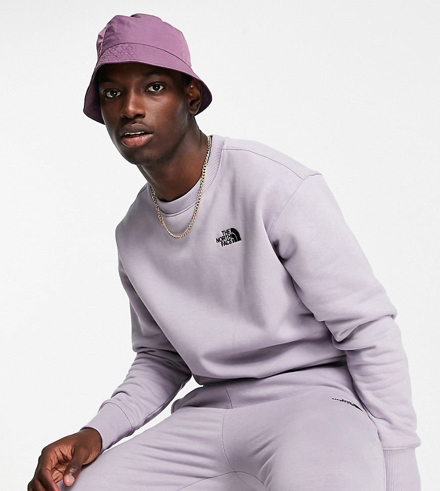 The North Face Essential sweatshirt in lilac gray Exclusive at ASOS-Grey