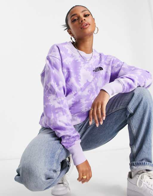 The North Face Essential sweatshirt in lilac tie dye Exclusive at ASOS