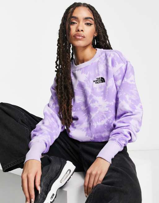 The North Face Essential sweatshirt in lilac tie dye Exclusive at ASOS