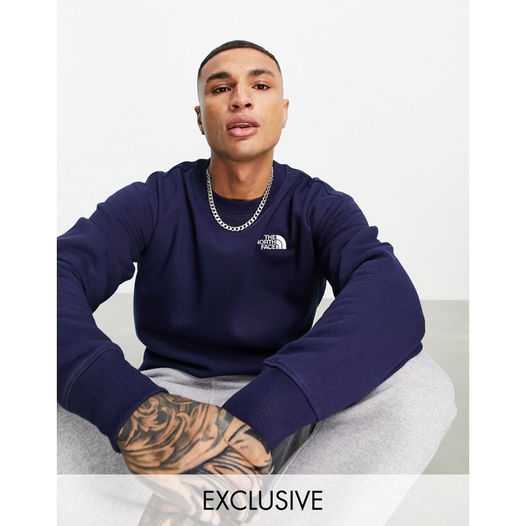 The North Face Essential sweatshirt in navy Exclusive at ASOS
