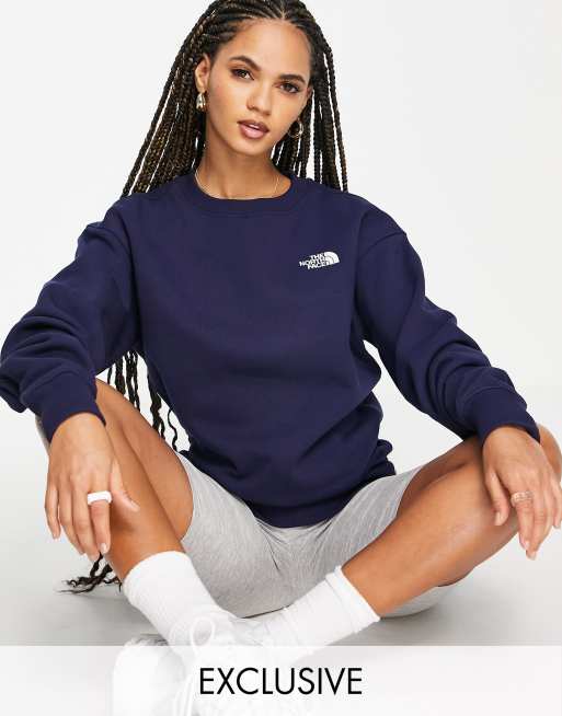 The North Face Essential sweatshirt in navy Exclusive at ASOS