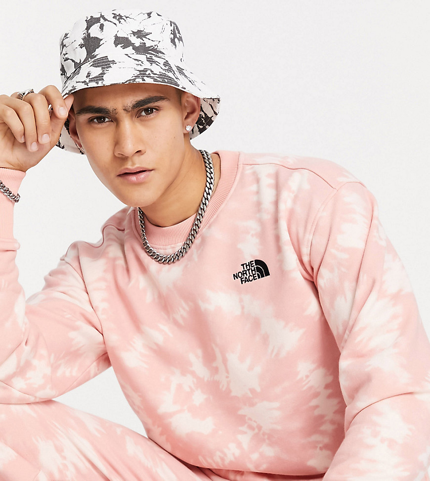 The North Face Essential sweatshirt in pink tie dye Exclusive to ASOS