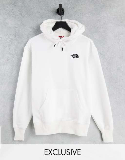 The North Face – Essential –Vit huvtröja i oversize, endast hos ASOS