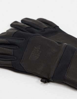 North Face Etip Leather gloves in black 