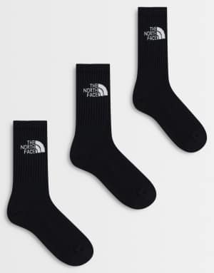The North Face Everday standard 3 pack crew sock in black
