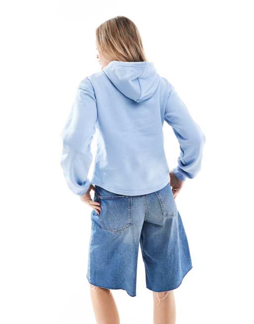 The North Face Evolution Hi Lo hoodie in light blue | ASOS