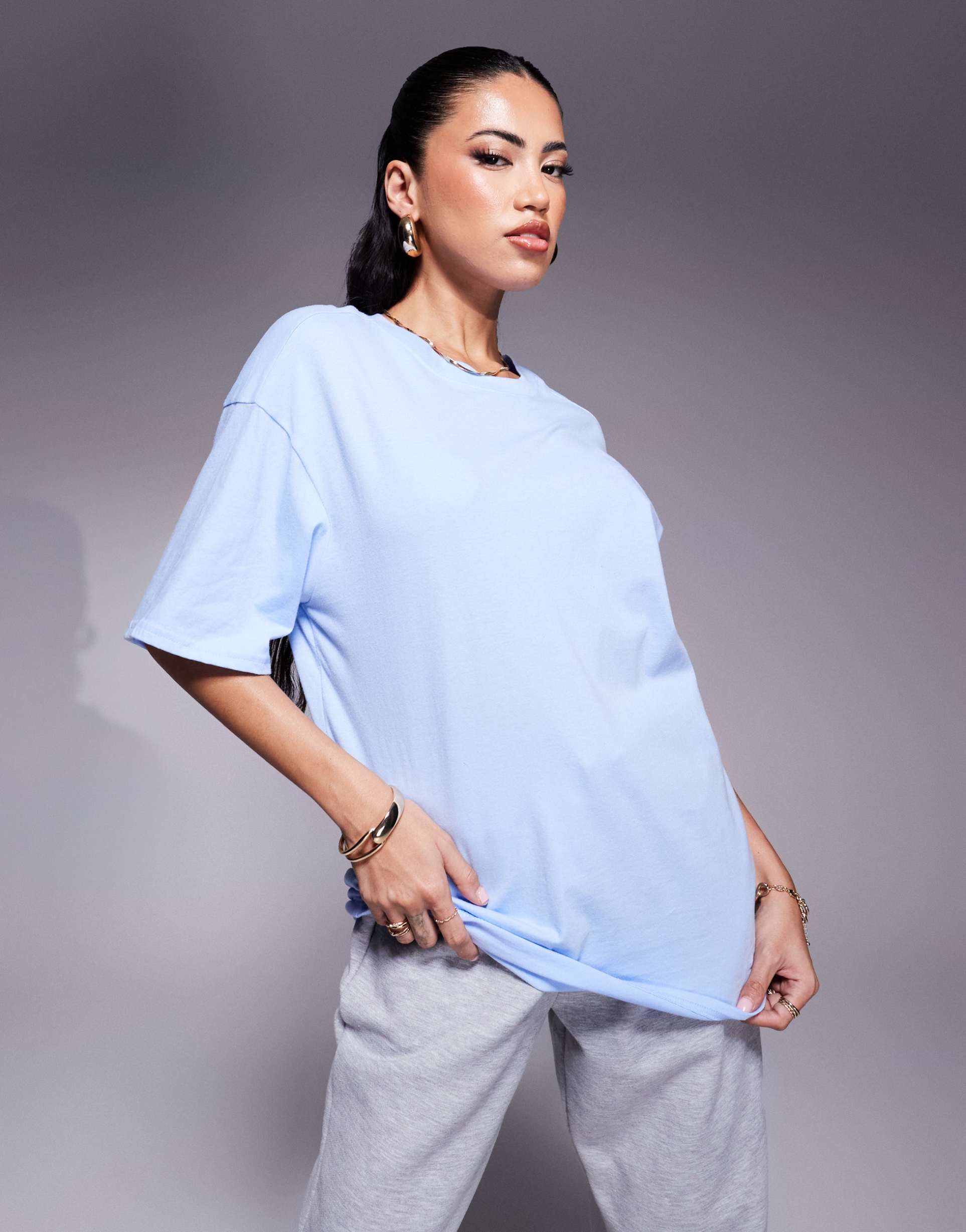 the north face evolution oversized t-shirt in cornflower blue