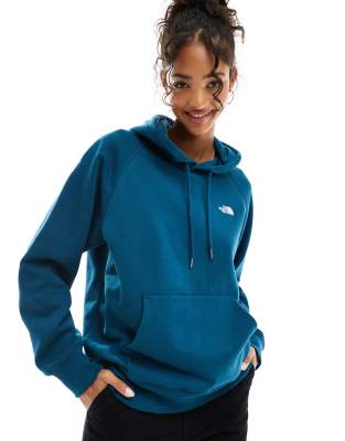 Evolution pullover fleece hoodie in petrol blue