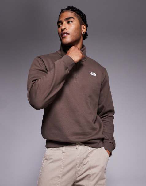 The North Face Evolution quarter zip sweatshirt in brown - view 1