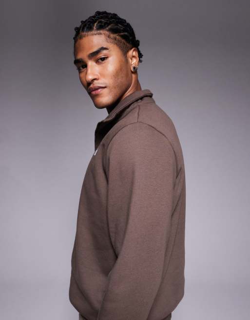 The North Face Evolution quarter zip sweatshirt in brown | ASOS