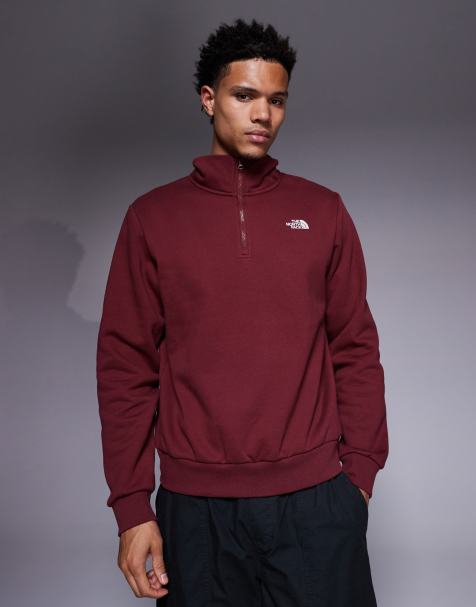 The North Face Evolution quarter zip sweatshirt in burgundy - view 1