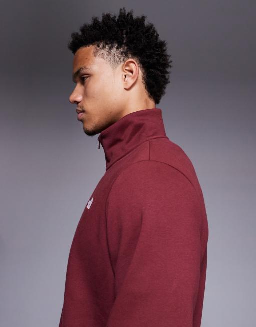 The North Face Evolution quarter zip sweatshirt in burgundy, 4 of 5