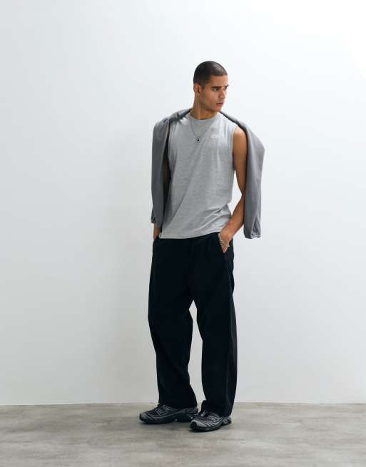 The North Face - Evolution Simple Dome - Camiseta gris tenue jaspeado sin mangas para hombre, 4 de 5