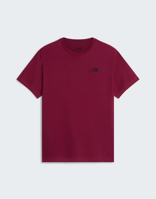 The North Face Evolution Simple Dome regular T-shirt in bordeauxrood/tnf black, 3 van 4