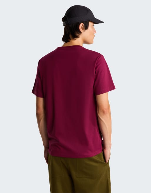 The North Face Evolution simple dome regular t-shirt in burgundy crush/tnf blac, 2 of 4