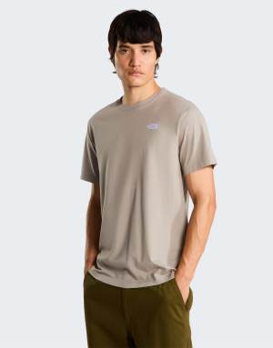 The North Face Evolution simple dome regular t-shirt in stone slab/tnf white