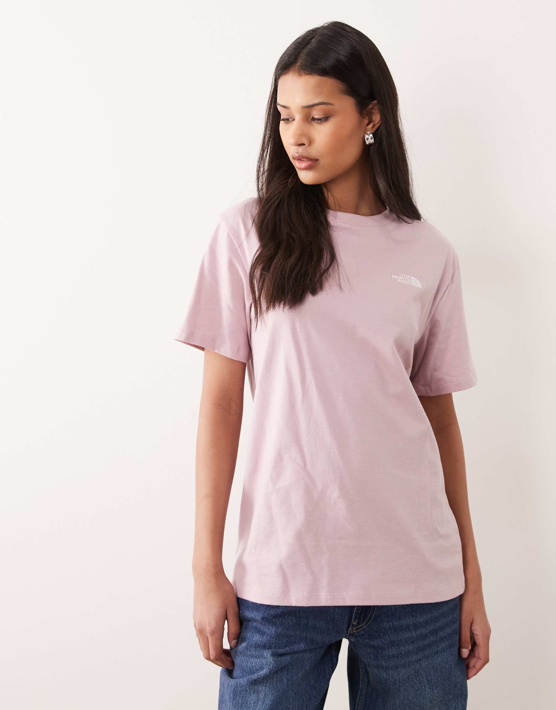 the north face evolution simple dome t-shirt in light pink