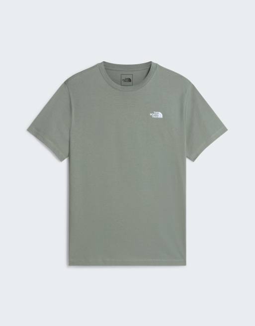 The North Face Evolution simple dome t-shirt regular en vert agave/blanc TNF, 3 de 4
