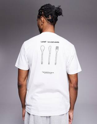 The North Face Evolution Sketch Back Print T-shirt In White