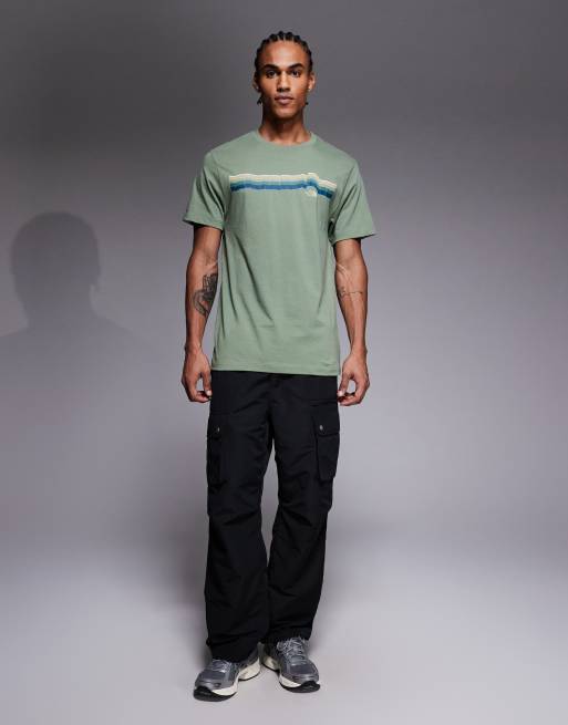 The North Face Evolution Sunrise front and back prints tee in green, 2 of 5