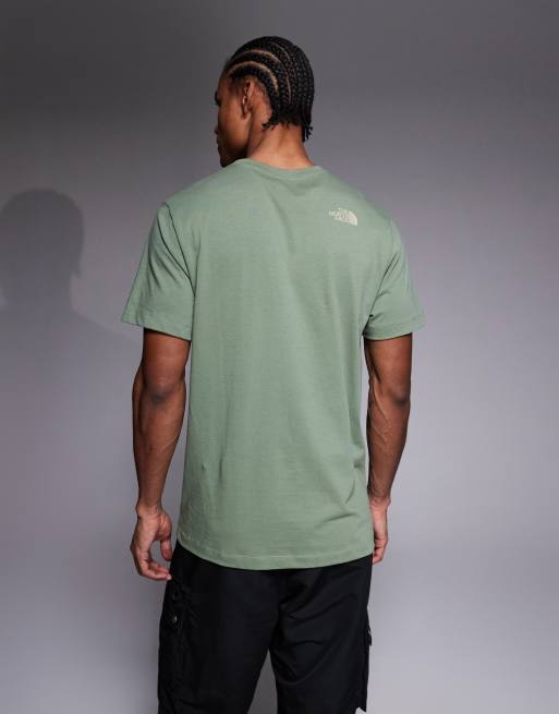 The North Face Evolution Sunrise front and back prints tee in green, 3 of 5