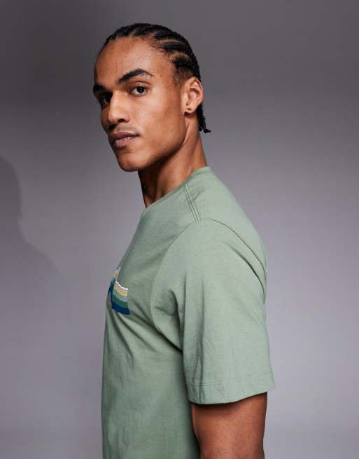 The North Face Evolution Sunrise front and back prints tee in green, 4 of 5