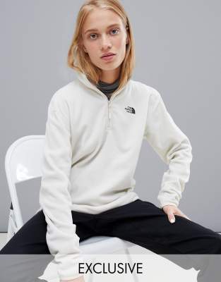 white north face quarter zip