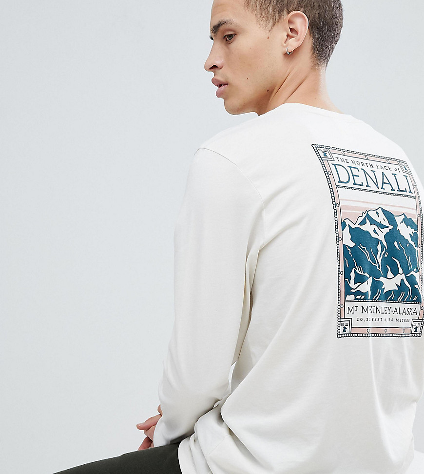 The North Face Exclusive to ASOS Long Sleeve North Faces T-Shirt in Vintage White