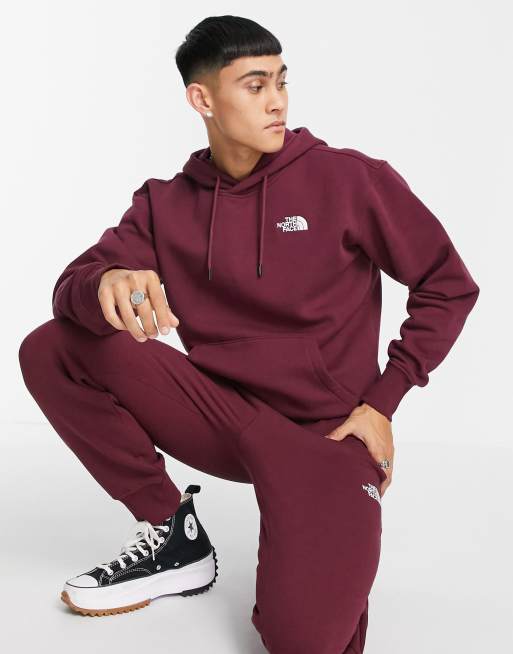 Sweat à capuche bordeaux homme