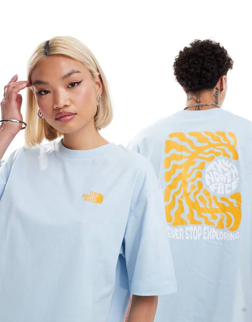 Light blue north face t shirt online