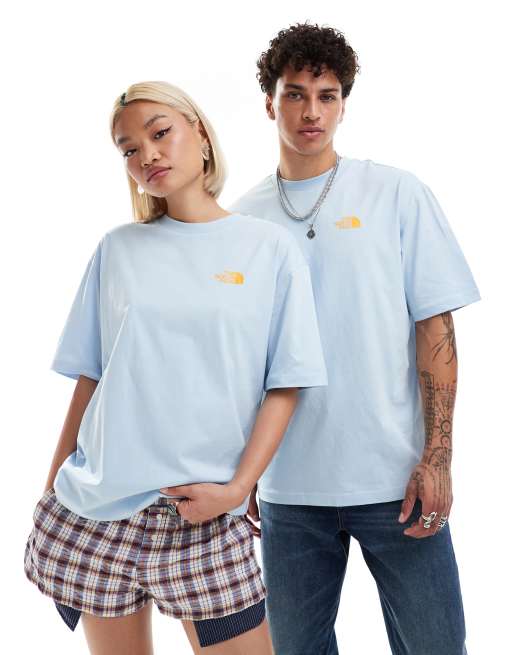 The North Face – Exotic Days – Ljusblå t-shirt i oversize med tryck baktill, 3 av 4