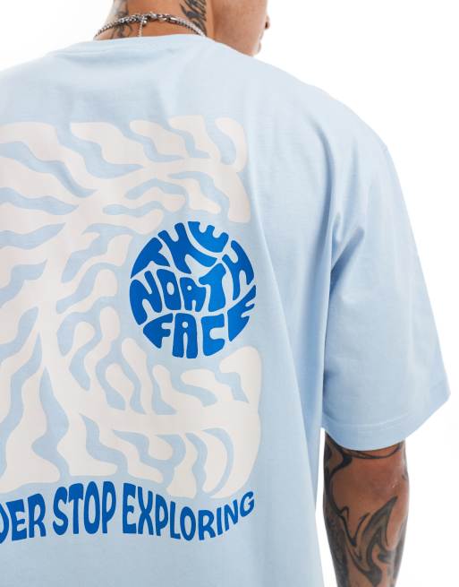 The North Face - Exotic Days - T-shirt oversize imprimé au dos - Bleu clair et blanc, 4 de 4