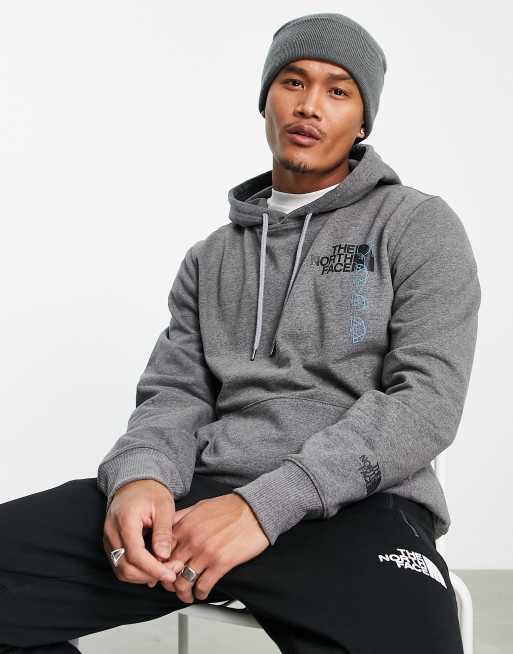 The North Face Graphic hoodie in gray Exclusive to ASOS