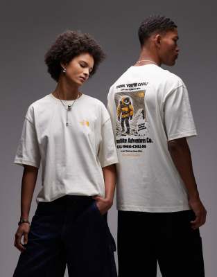 The North Face - Expedition - Oversize-T-Shirt in Wollweiß mit Rückenprint