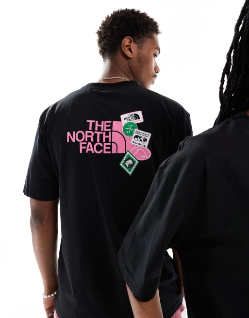  The North Face Expedition Stickers backprint oversized t-shirt in black exclusive to ASOS 