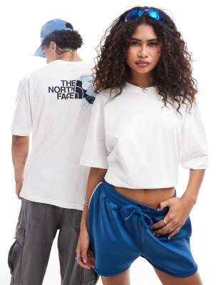 The North Face - Expedition Stickers - Oversize-T-Shirt in Weiß mit Rückenaufdruck in Blau, exklusiv bei ASOS