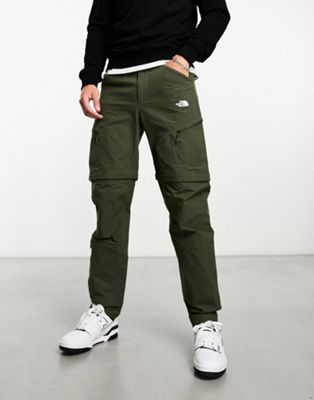 The North Face Exploration convertible zip off tapered utility trousers in khaki